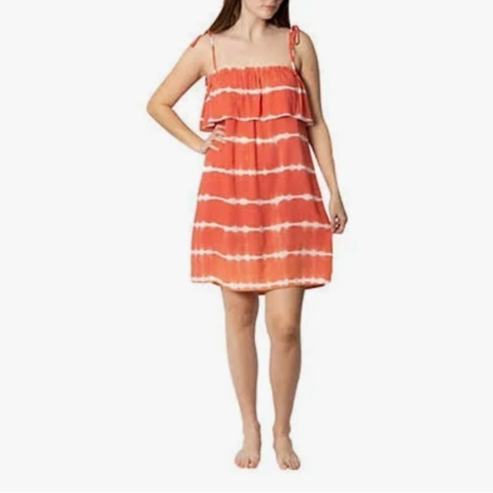 NWT Hawaiian Tropic XXL Off the Shoulder Sleeveless Strappy Tie Dye Dress